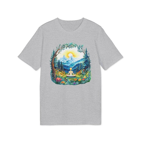 happy-prints.eu - Unisex Yoga T-Shirt mit Aufdruck für Damen und Herren - kurzarm, 100% Bio Baumwolle, 180 g/m², in großen Größen, weiß und weitere Farben