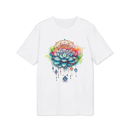 happy-prints.eu - Unisex Yoga T-Shirt mit Aufdruck für Damen und Herren - kurzarm, 100% Bio Baumwolle, 180 g/m², in großen Größen, weiß und weitere Farben