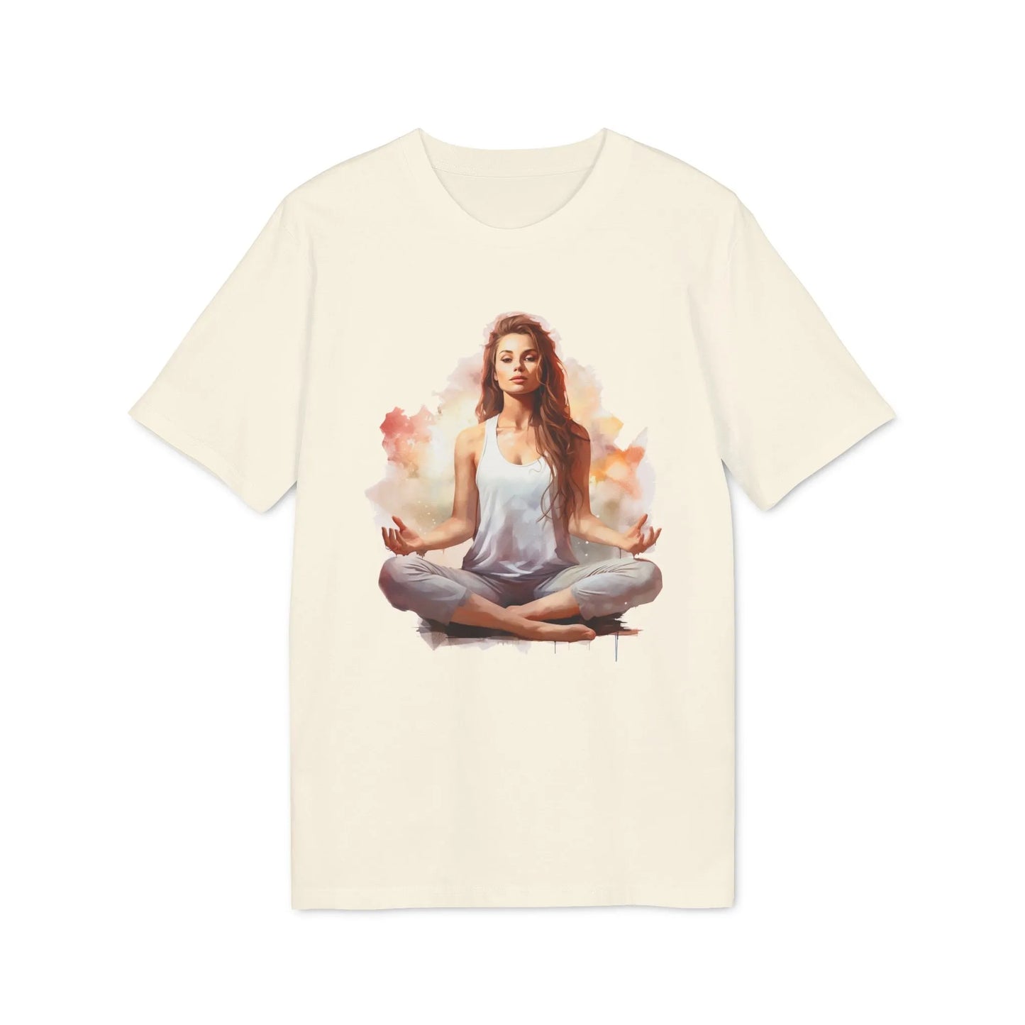 Unisex Yoga T-Shirt mit Aufdruck für Damen und Herren - kurzarm, 100% Bio Baumwolle, 180 g/m², in großen Größen und vielen Farben - Natural Raw