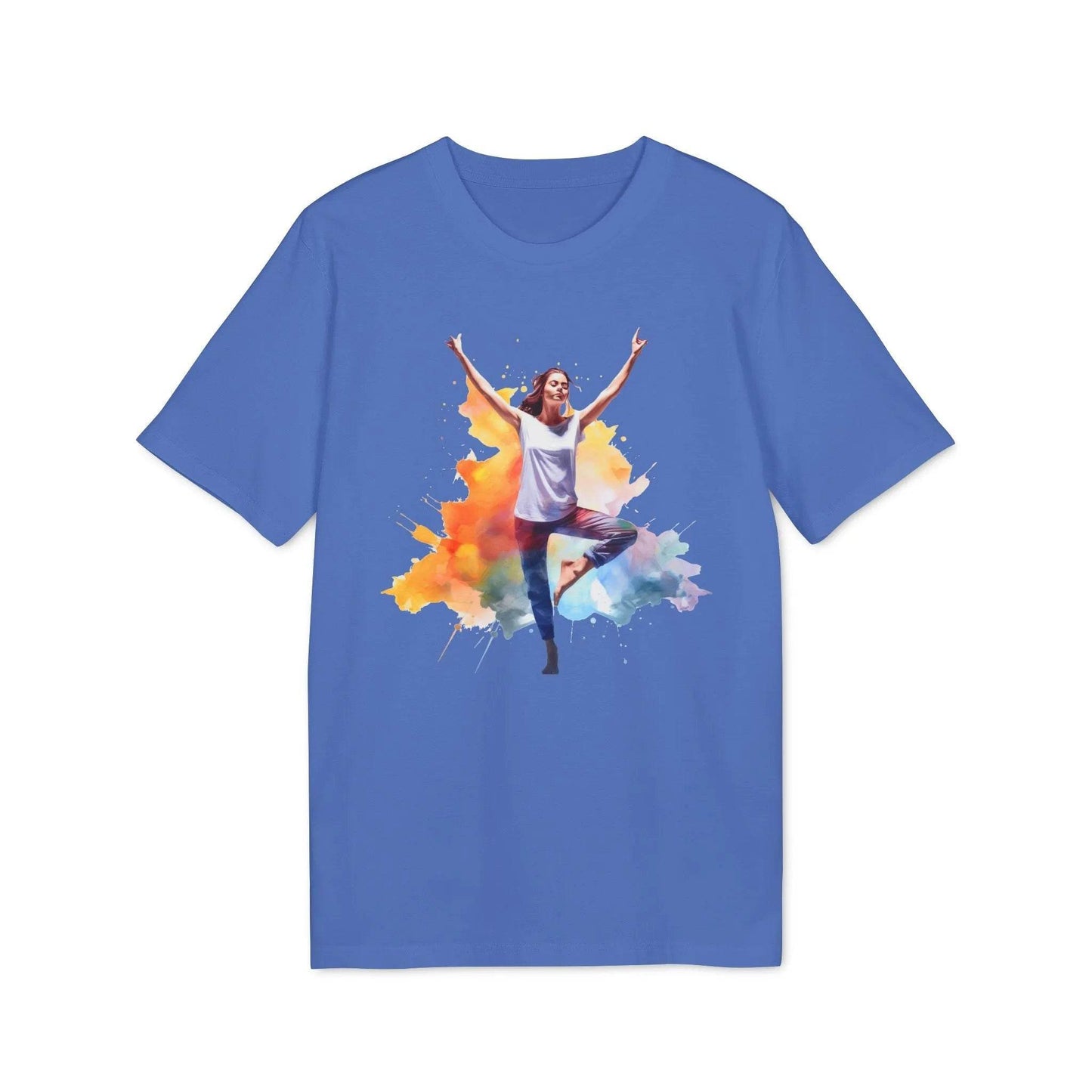 happy-prints.eu - Unisex Yoga T-Shirt mit Aufdruck für Damen und Herren - kurzarm, 100% Bio Baumwolle, 180 g/m², in großen Größen, weiß und weitere Farben