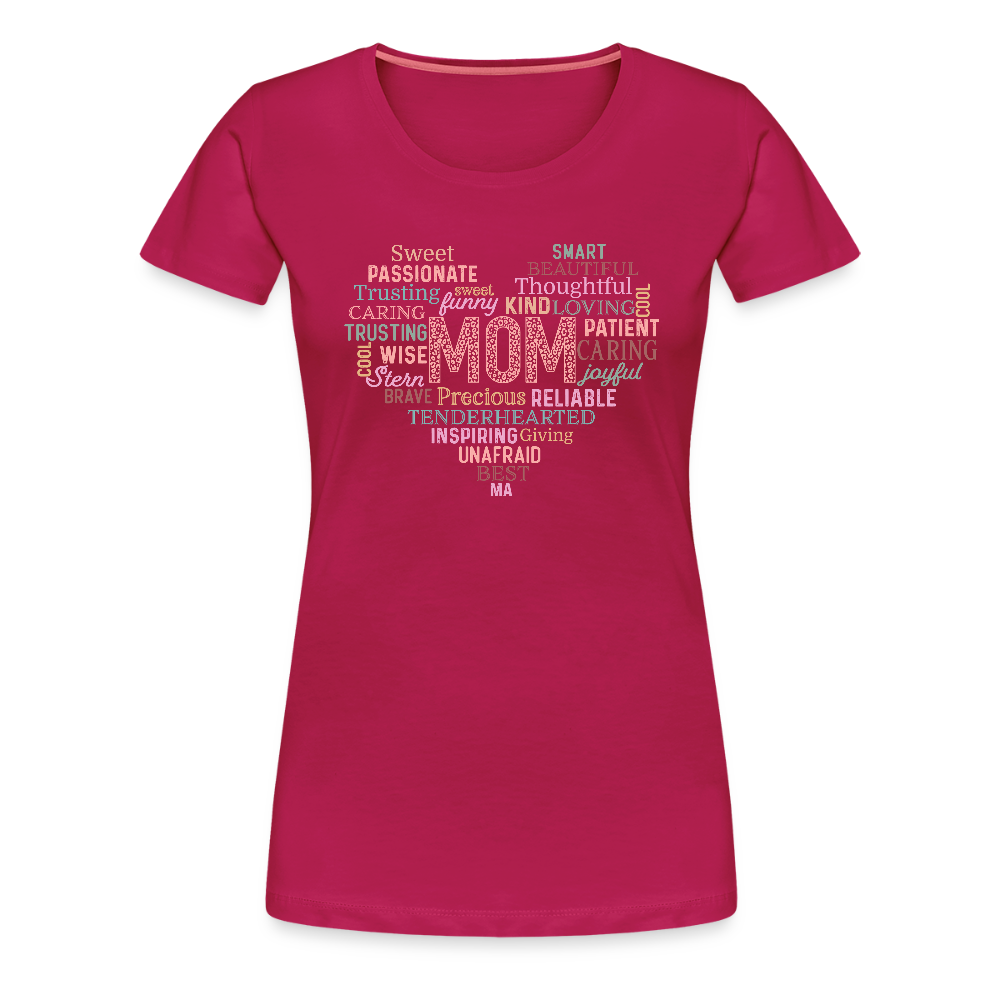 Frauen Premium T-Shirt mit Herz - tolles Motiv zum Muttertag - Motiv und Text easy änderbar - dunkles Pink