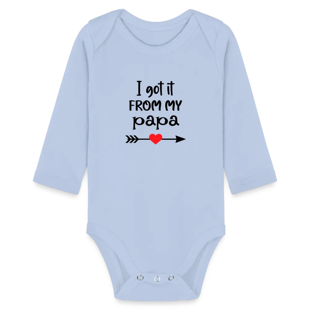 Personalisierter Unisex Baby Bio-Langarm-Body mit Spruch - 100% Bio Baumwolle - bis Größe 80 bzw. 12 Monate - in vielen Farben und Größen - Bild, Motiv und Text sind individualisierbar -