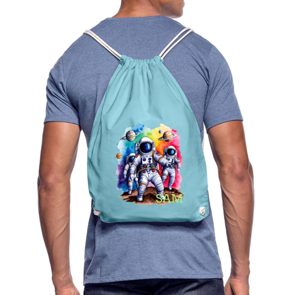 Personalisierter Turnbeutel mit Astronauten und Name - Weltall Beutel für Kinder und Erwachsene - Text und Motiv easy änderbar -