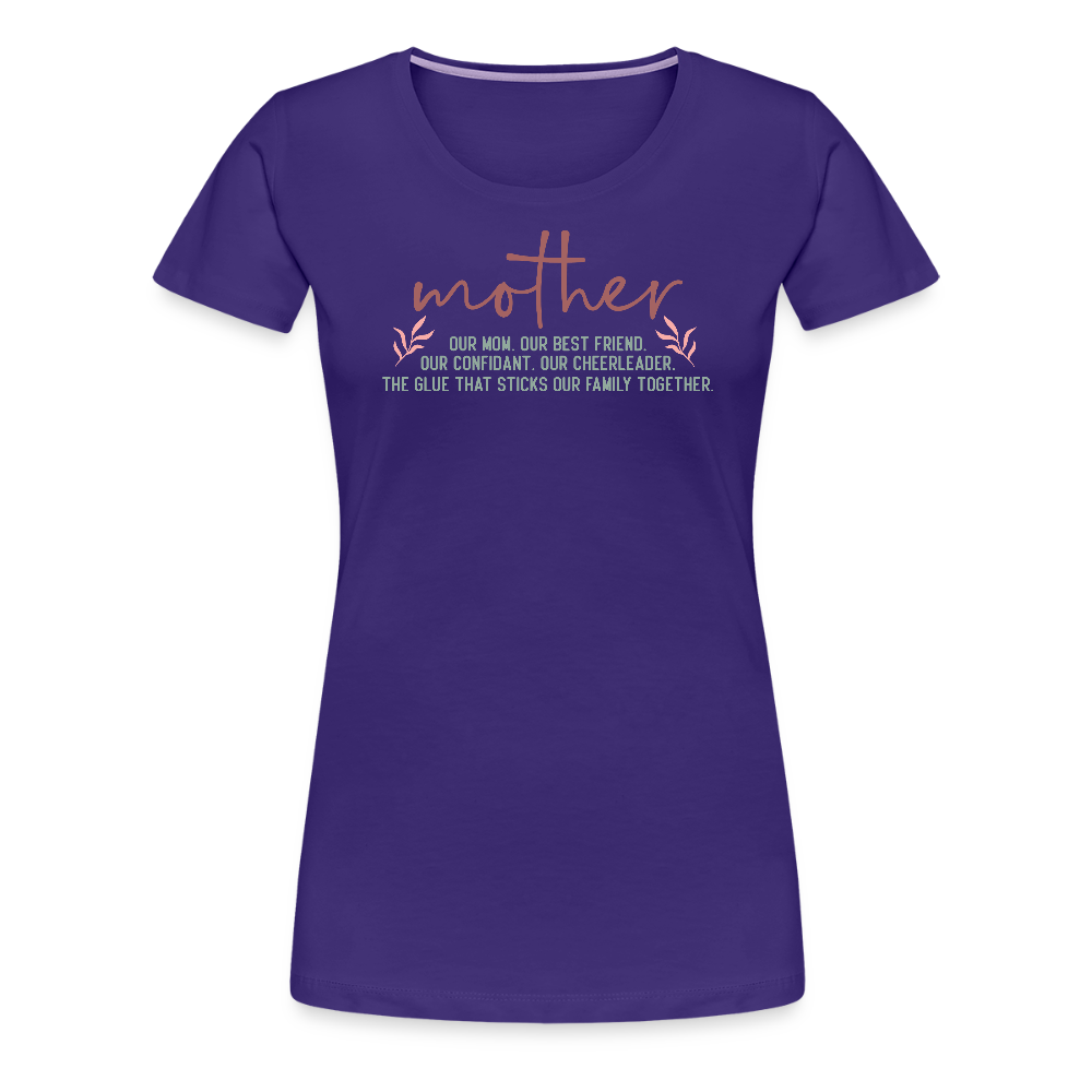 Persponalisiertes Frauen Premium T-Shirt mit Spruch zum Muttertag - Motiv und Text kann adapitiert werden - Lila