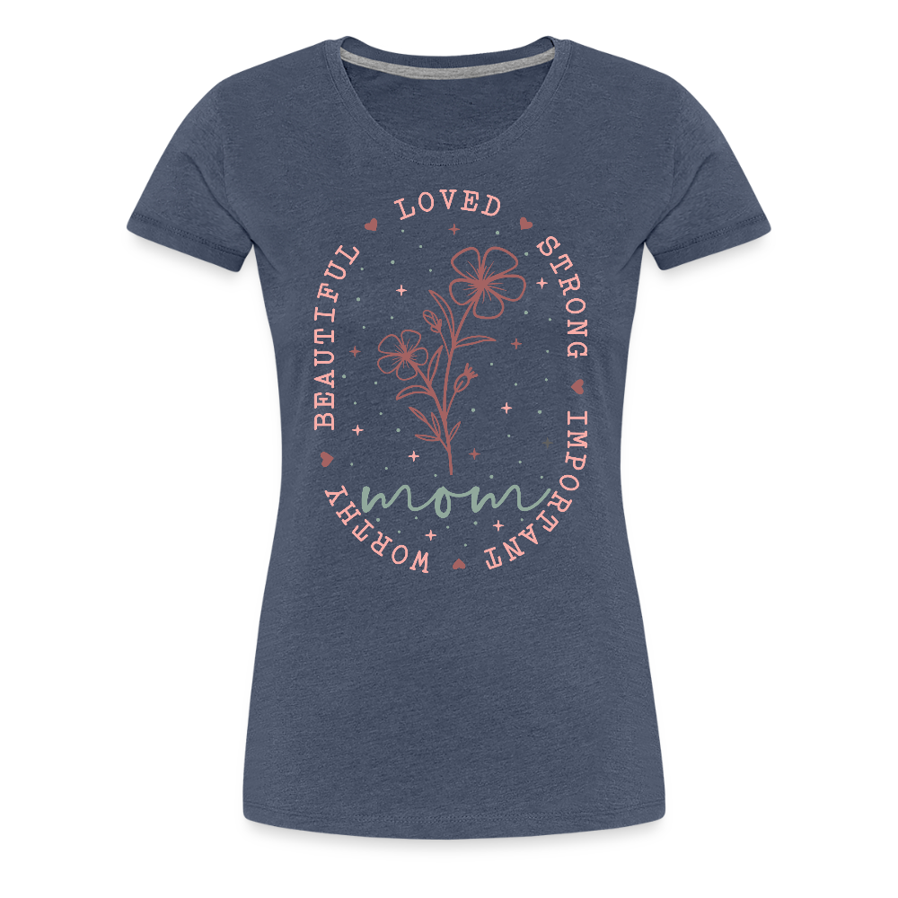Frauen T-Shirts mit eigenem Design bedrucken - perfekt zum Muttertag - Blau meliert