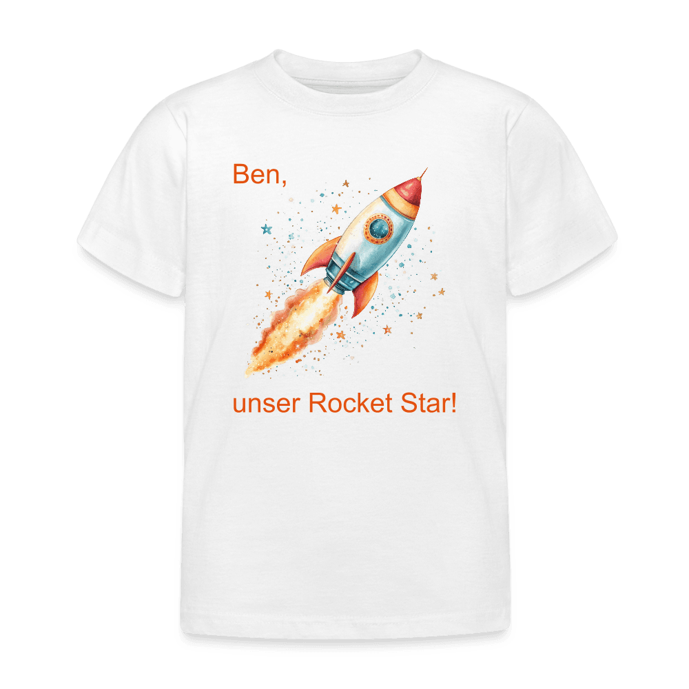 happy-prints.eu - Personalisierte Kinder T-Shirt mit Rakete zum Weltall - Jungen Shirt zum Anpassen - Text und Motiv easy änderbar