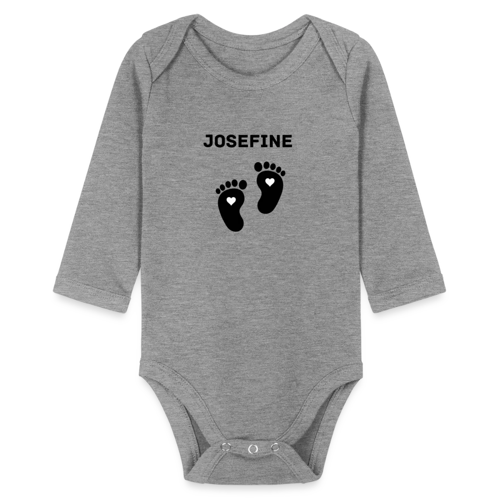 Personalisierter Unisex Baby Bio-Langarm-Body mit variablen Namen - 100% Bio Baumwolle - bis Größe 80 bzw. 12 Monate - in vielen Farben und Größen - Bild, Motiv und Text sind individualisierbar -