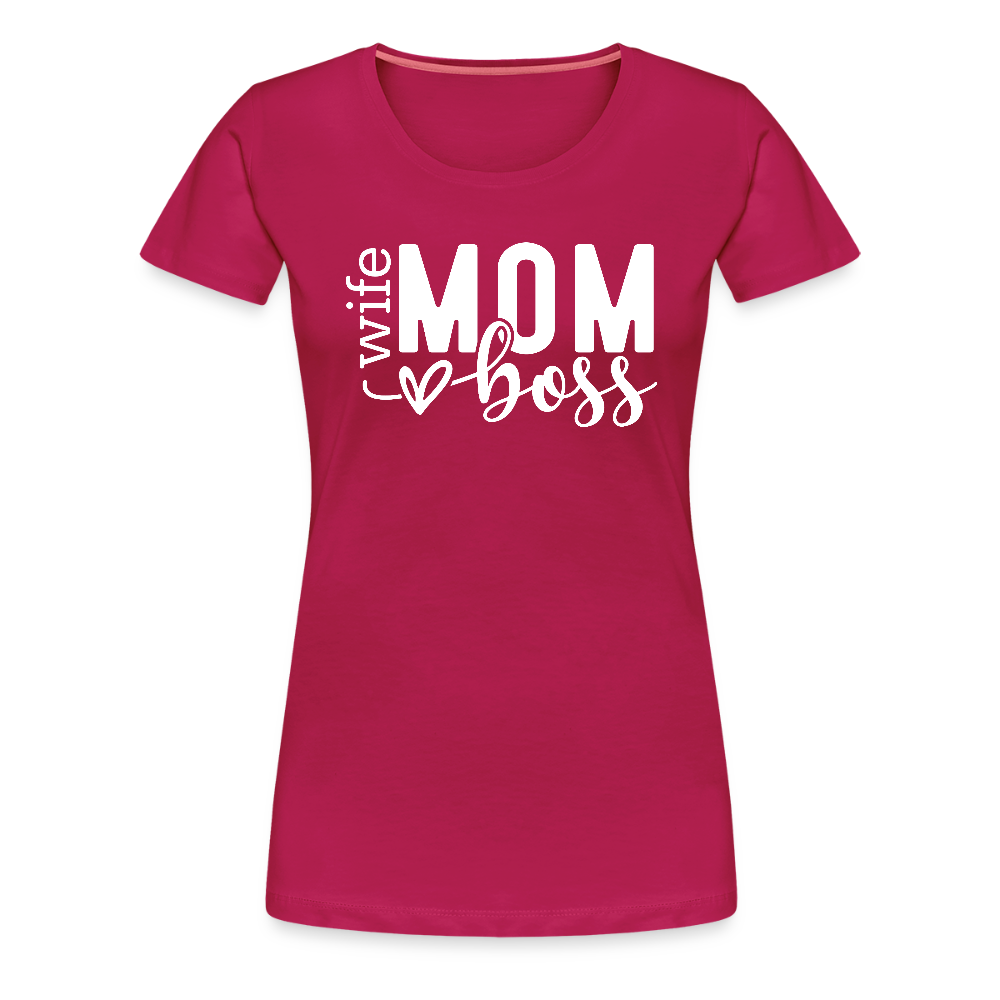 Frauen Premium T-Shirt zum Muttertag - Mom mit Herz - Motiv und Text easy anpassbar - dunkles Pink