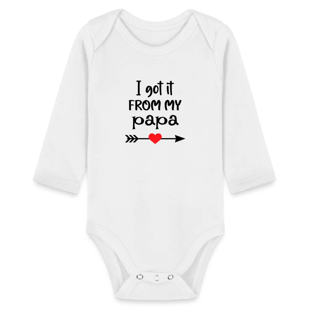Personalisierter Unisex Baby Bio-Langarm-Body mit Spruch - 100% Bio Baumwolle - bis Größe 80 bzw. 12 Monate - in vielen Farben und Größen - Bild, Motiv und Text sind individualisierbar -