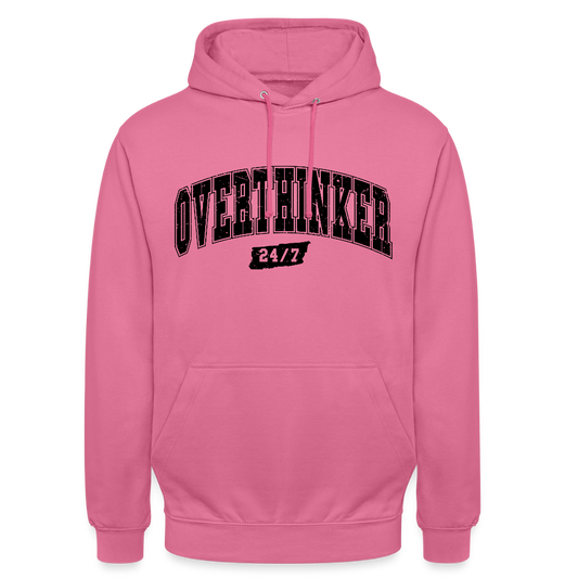 Personalisierter Unisex Hoodie für Damen und Herren mit Spruch "Overthinker" - Motiv und Text anpassbar - viele Größen und Farben - Pink