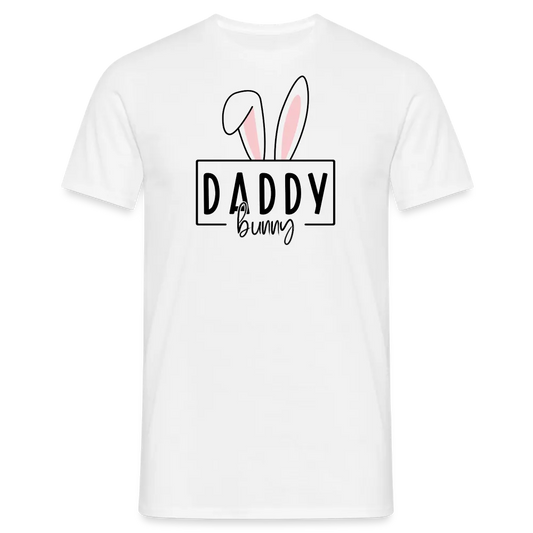 Personalisiertes T-Shirt für Männer mit Osterhasen Ohren und "Daddy Bunny" für Ostern - in vielen Farben - bis Größe 4XL - Motiv und Text individualisierbar - Weiß