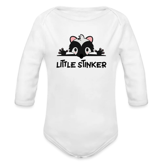 Personalisierter Unisex Baby Bio-Langarm-Body mit Aufdruck - 100% Bio Baumwolle - bis Größe 80 bzw. 12 Monate - Strampler Body mit Tier - in vielen Farben und Größen - Bild, Motiv und Text sind individualisierbar - Weiß