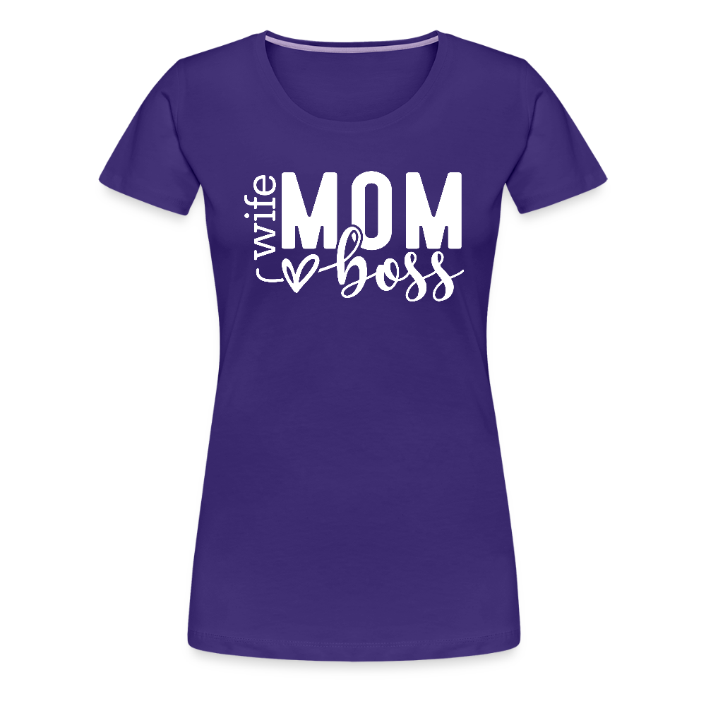 Frauen Premium T-Shirt zum Muttertag - Mom mit Herz - Motiv und Text easy anpassbar - Lila