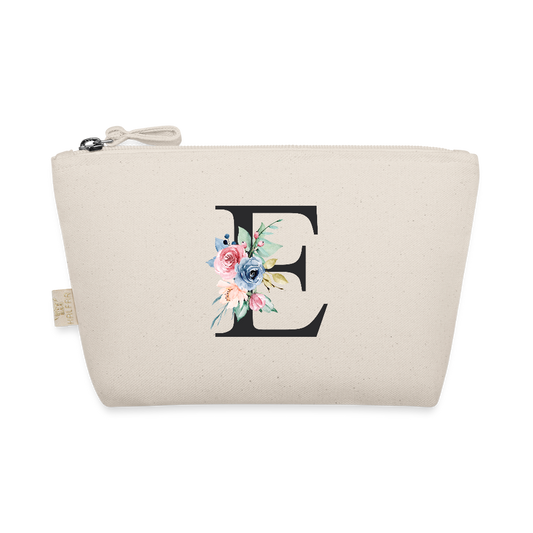 Personalisiertes Bio Täschchen mit Deinem Anfangsbuchstaben für alle Deine Utensilien - Motiv, Produkt, Foto und Text easy änderbar - Natur