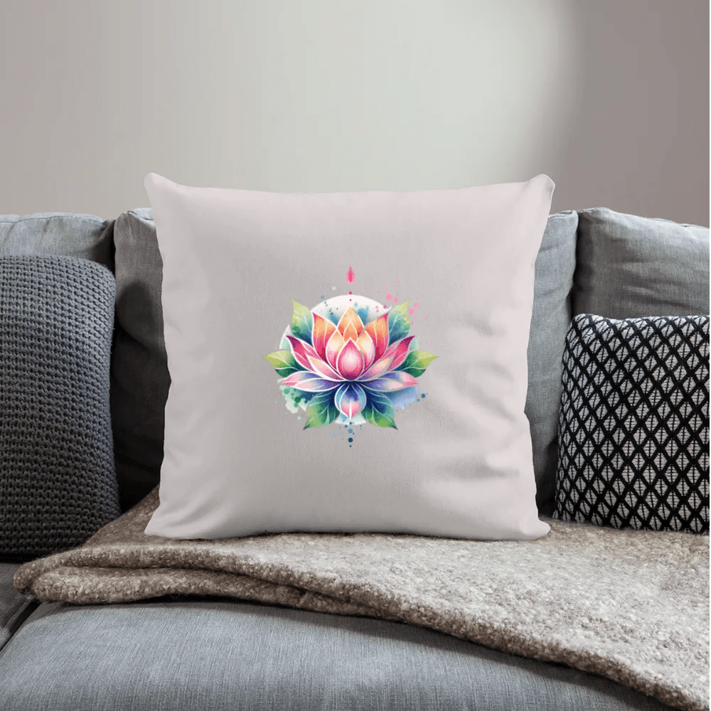 happy-prints.eu - Personalisiertes Sofakissen mit Füllung - bunte Lotusblume - 44 x 44 cm - Motiv veränderbar - viele verschiedene Polsterfarben