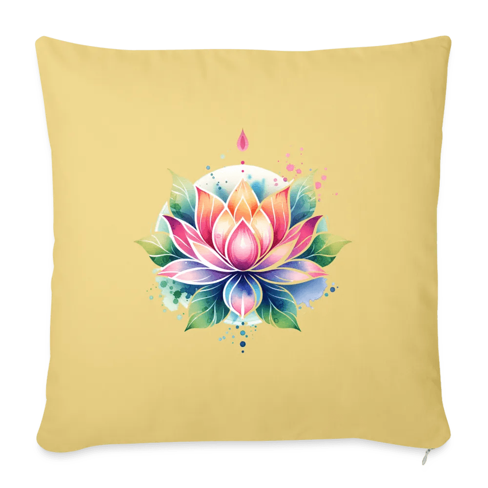 happy-prints.eu - Personalisiertes Sofakissen mit Füllung - bunte Lotusblume - 44 x 44 cm - Motiv veränderbar - viele verschiedene Polsterfarben