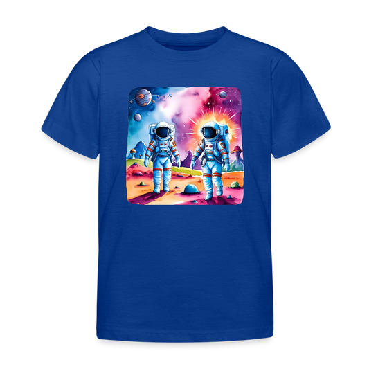 Peronsalisiertes Kinder T-Shirt mit Astronauten - Jungen Motiv mit Weltall - Motiv und Text easy anpassbar - Royalblau