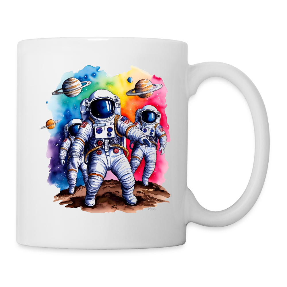 Personalisierbare Tasse für Kinder - Astronauten und Rakete mit Spruch zum Geburtstag - Text und Motiv einfach änderbar - Weiß One size