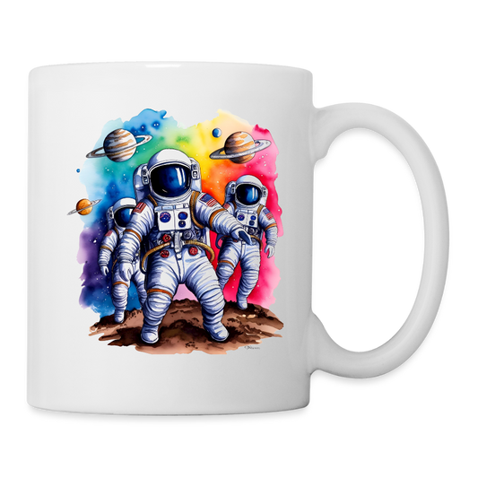 Personalisierbare Tasse für Kinder - Astronauten und Rakete mit Spruch zum Geburtstag - Text und Motiv einfach änderbar - Weiß One size