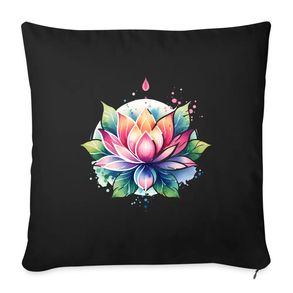 happy-prints.eu - Personalisiertes Sofakissen mit Füllung - bunte Lotusblume - 44 x 44 cm - Motiv veränderbar - viele verschiedene Polsterfarben