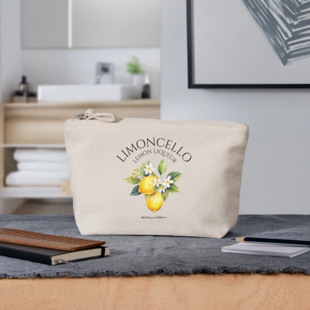 Personalisiertes Bio Täschchen mit Deinem Anfangsbuchstaben für alle Deine Utensilien - Motiv, Produkt, Foto und Text easy änderbar - Natur