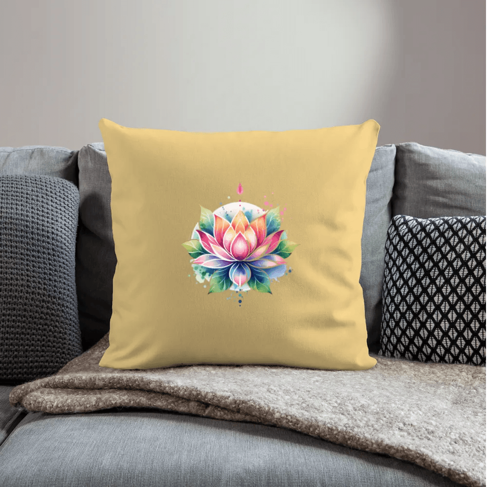 happy-prints.eu - Personalisiertes Sofakissen mit Füllung - bunte Lotusblume - 44 x 44 cm - Motiv veränderbar - viele verschiedene Polsterfarben