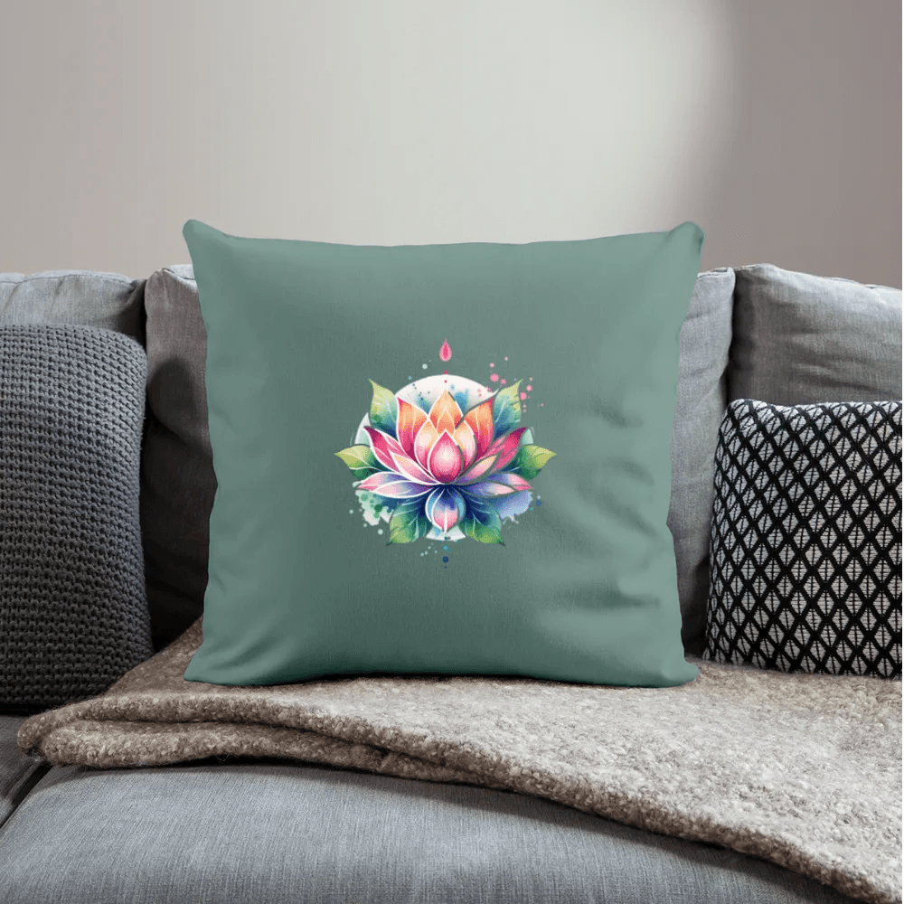 happy-prints.eu - Personalisiertes Sofakissen mit Füllung - bunte Lotusblume - 44 x 44 cm - Motiv veränderbar - viele verschiedene Polsterfarben