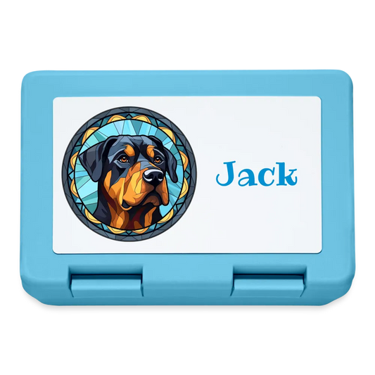Personalisierter Behälter für Hunde Leckerlis - Motiv und Text veränderbar - Bild des eigenen Hundes hochladbar - Saphirblau One size