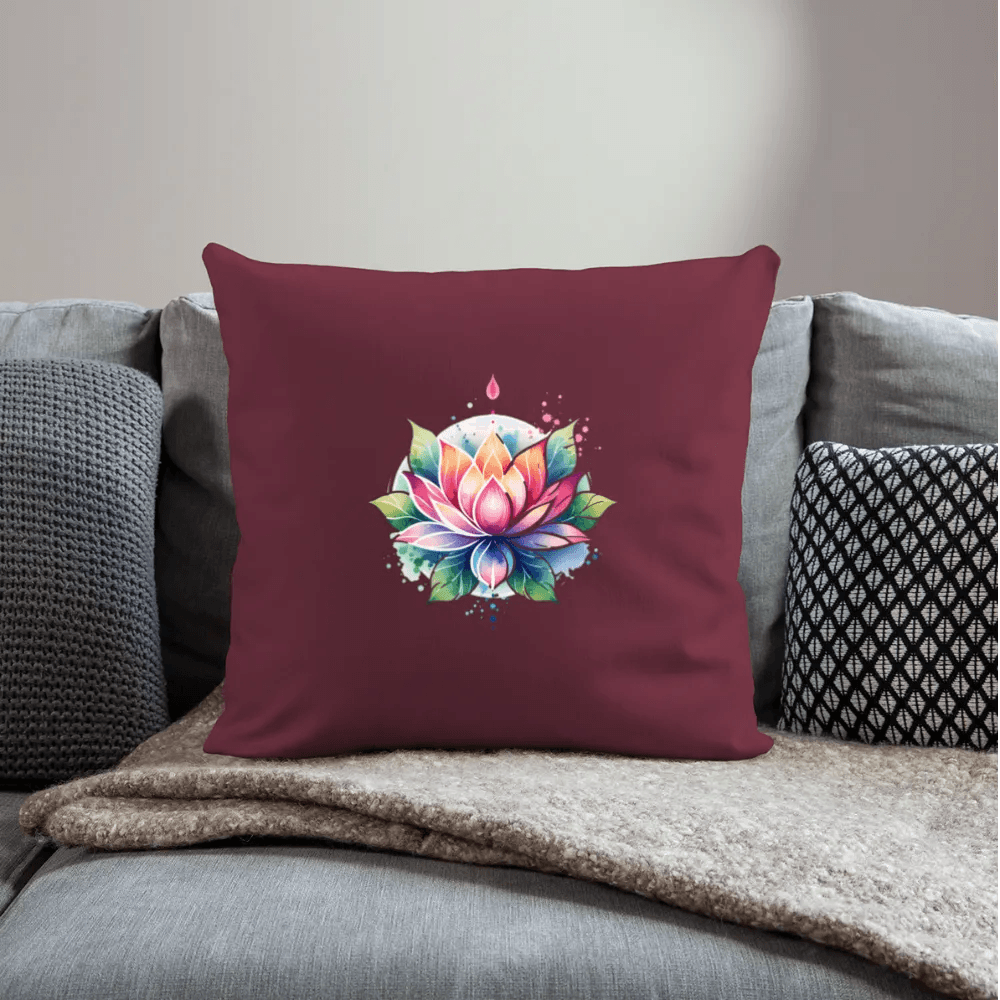 happy-prints.eu - Personalisiertes Sofakissen mit Füllung - bunte Lotusblume - 44 x 44 cm - Motiv veränderbar - viele verschiedene Polsterfarben