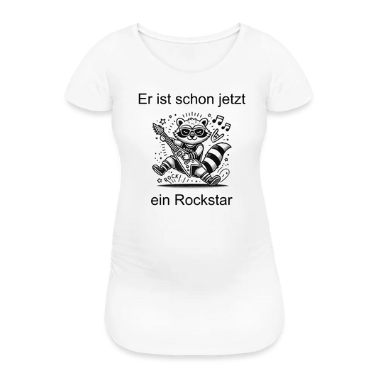 Personalisiertes weißes Schwangerschafts-T-Shirt für Frauen mit lustigem Spruch - Print Shirts für werdende Mama - Motiv und Text individualisierbar - auch in großen Größen für jede Mutter - Weiß