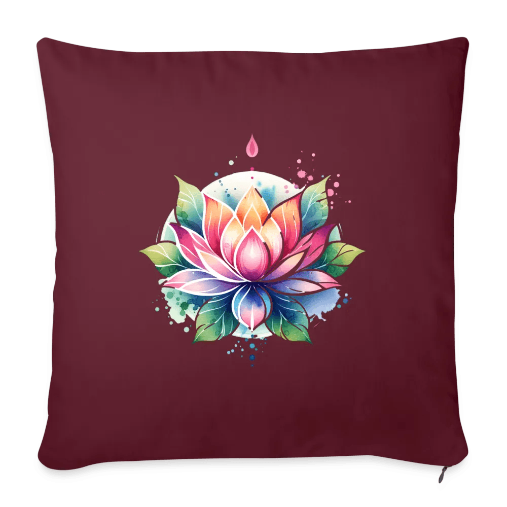 happy-prints.eu - Personalisiertes Sofakissen mit Füllung - bunte Lotusblume - 44 x 44 cm - Motiv veränderbar - viele verschiedene Polsterfarben