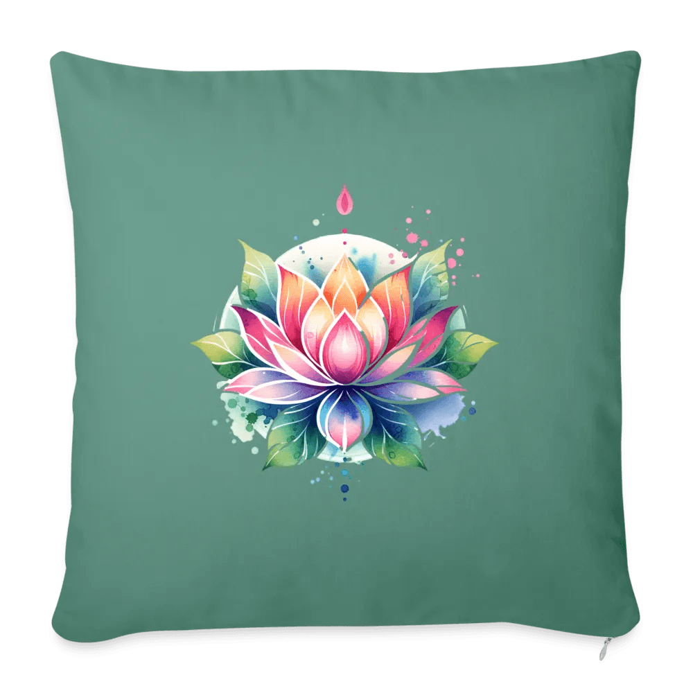 happy-prints.eu - Personalisiertes Sofakissen mit Füllung - bunte Lotusblume - 44 x 44 cm - Motiv veränderbar - viele verschiedene Polsterfarben