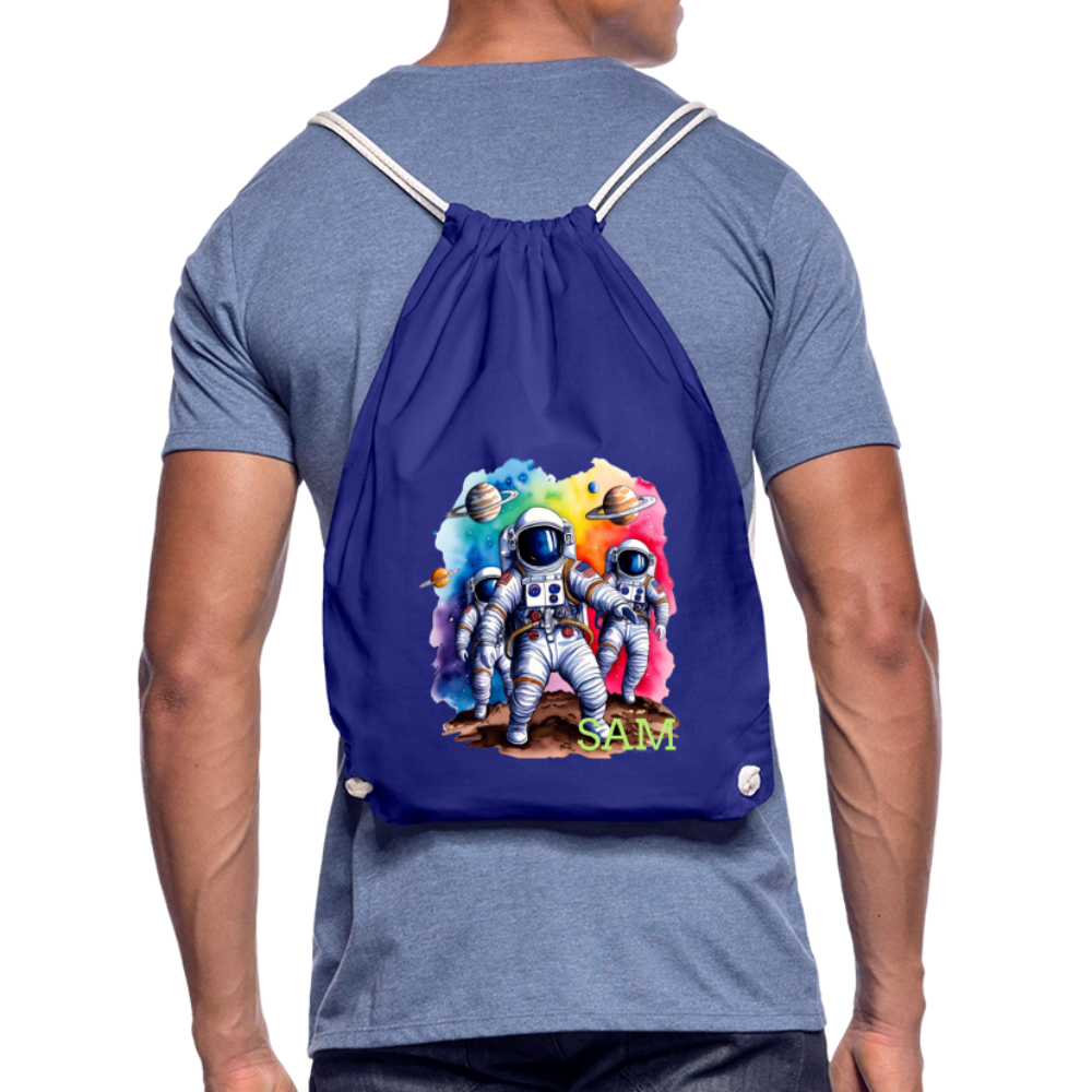 Personalisierter Turnbeutel mit Astronauten und Name - Weltall Beutel für Kinder und Erwachsene - Text und Motiv easy änderbar -