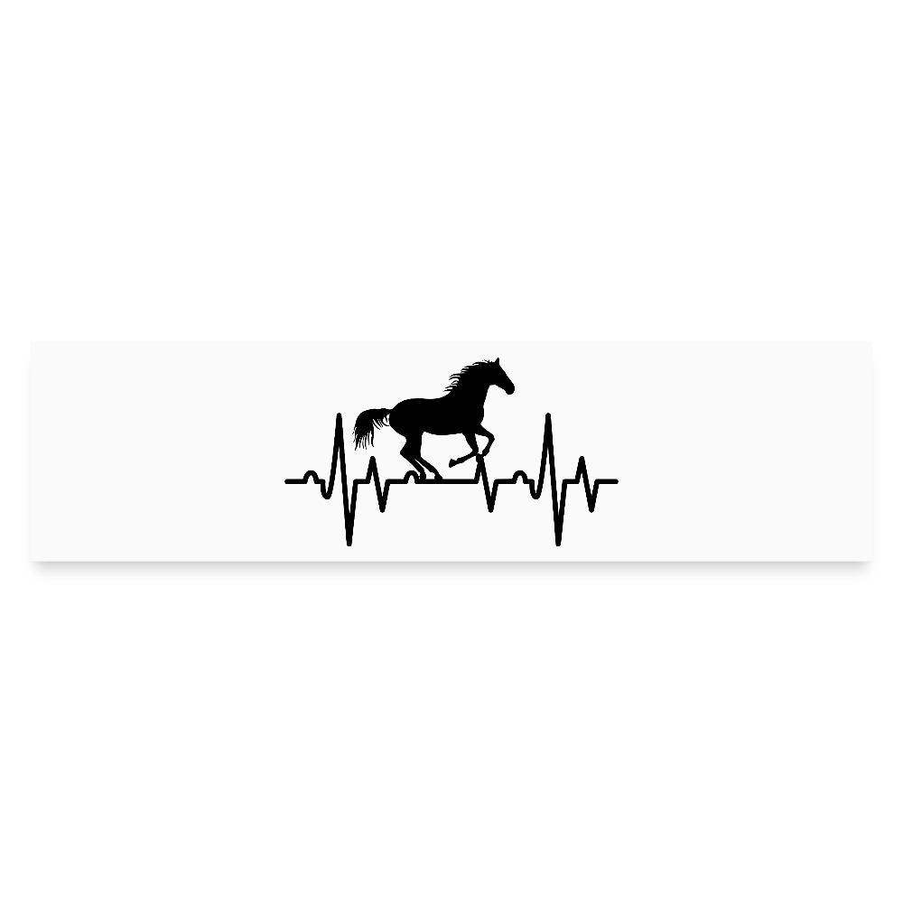 Personalisierter Auto-Aufkleber mit Pferd auf Herzschlag Linie - Heartbeat mit Tiere - Text und Motiv kann easy verändert werden - tolles Geschenk für Pferdeliebhaber - Mattweiß 29.21 cm x 7.62 cm