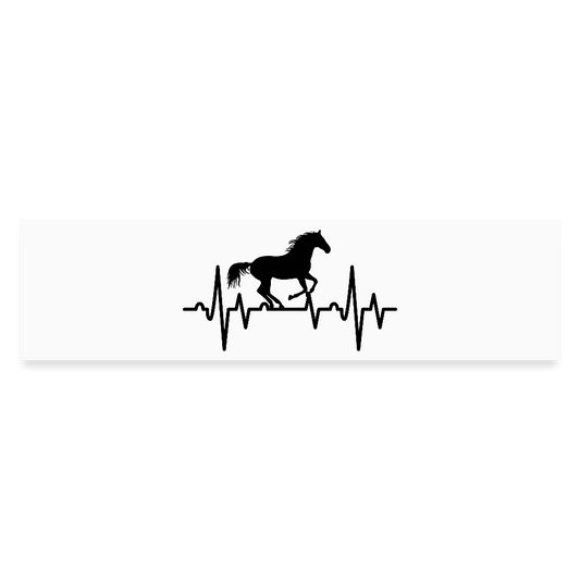 Personalisierter Auto-Aufkleber mit Pferd auf Herzschlag Linie - Heartbeat mit Tiere - Text und Motiv kann easy verändert werden - tolles Geschenk für Pferdeliebhaber - Mattweiß 29.21 cm x 7.62 cm