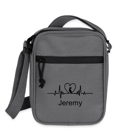 Personalisierte Crossbody Bag / Hüfttasche zum Umhängen für Männer und Frauen - Motiv und Text easy änderbar - Anthrazit One size