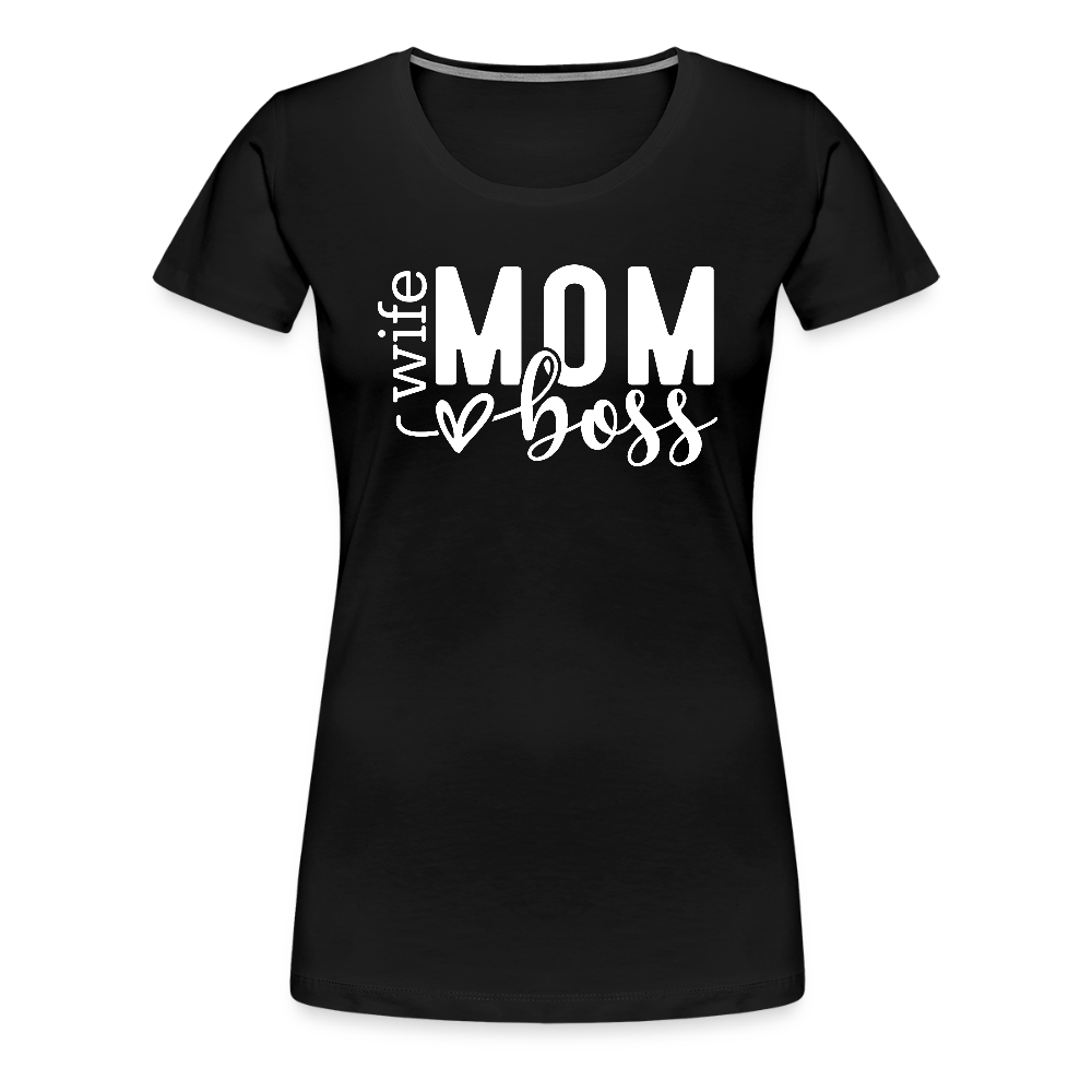 Frauen Premium T-Shirt zum Muttertag - Mom mit Herz - Motiv und Text easy anpassbar - Schwarz