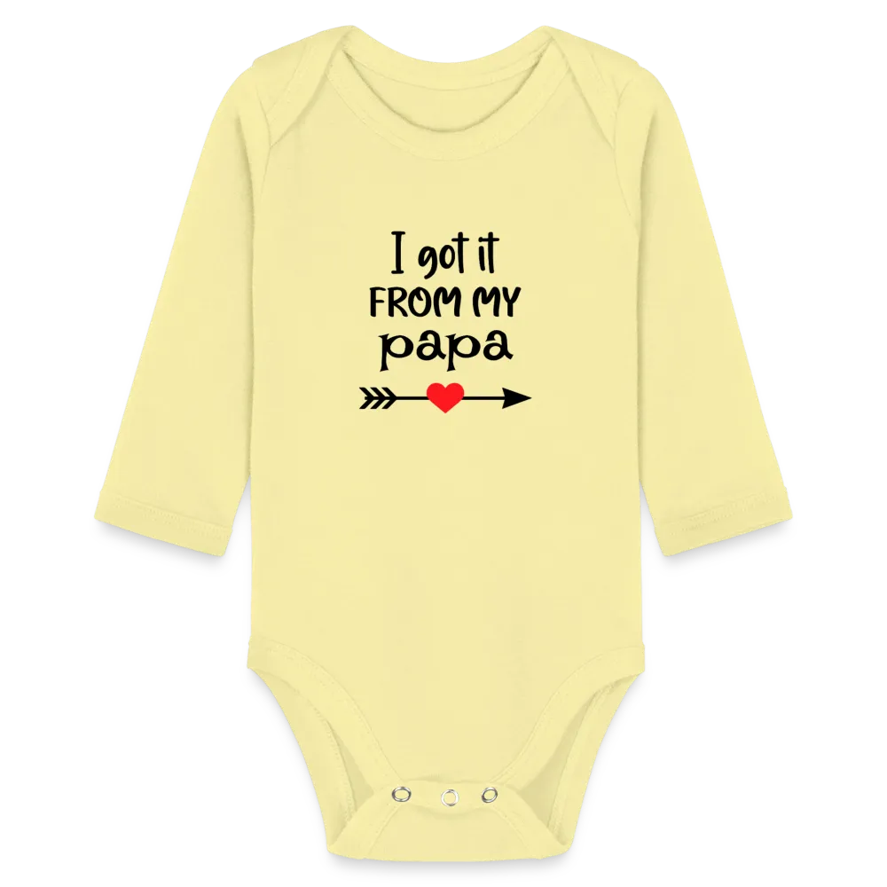 Personalisierter Unisex Baby Bio-Langarm-Body mit Spruch - 100% Bio Baumwolle - bis Größe 80 bzw. 12 Monate - in vielen Farben und Größen - Bild, Motiv und Text sind individualisierbar -