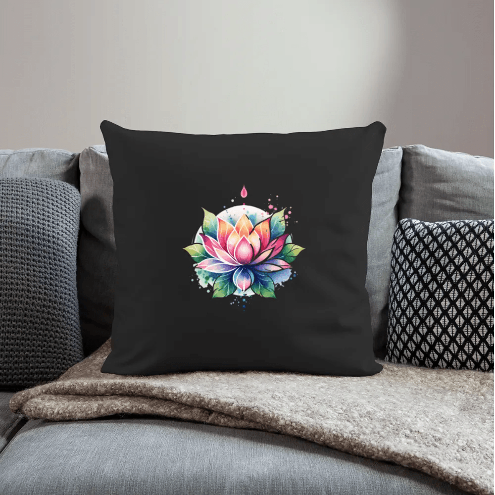 happy-prints.eu - Personalisiertes Sofakissen mit Füllung - bunte Lotusblume - 44 x 44 cm - Motiv veränderbar - viele verschiedene Polsterfarben