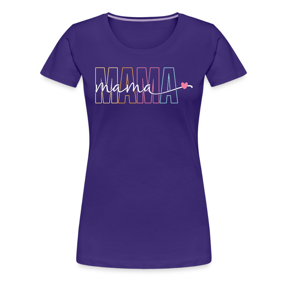 Frauen Premium T-Shirt zum Muttertag - Mama mit Herz - Motiv und Text easy anpassbar - Lila