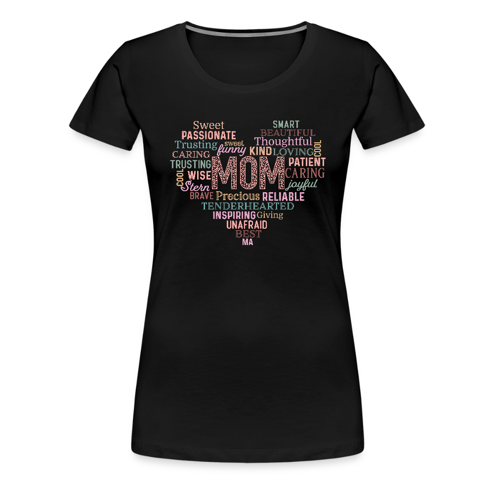 Frauen Premium T-Shirt mit Herz - tolles Motiv zum Muttertag - Motiv und Text easy änderbar - Schwarz