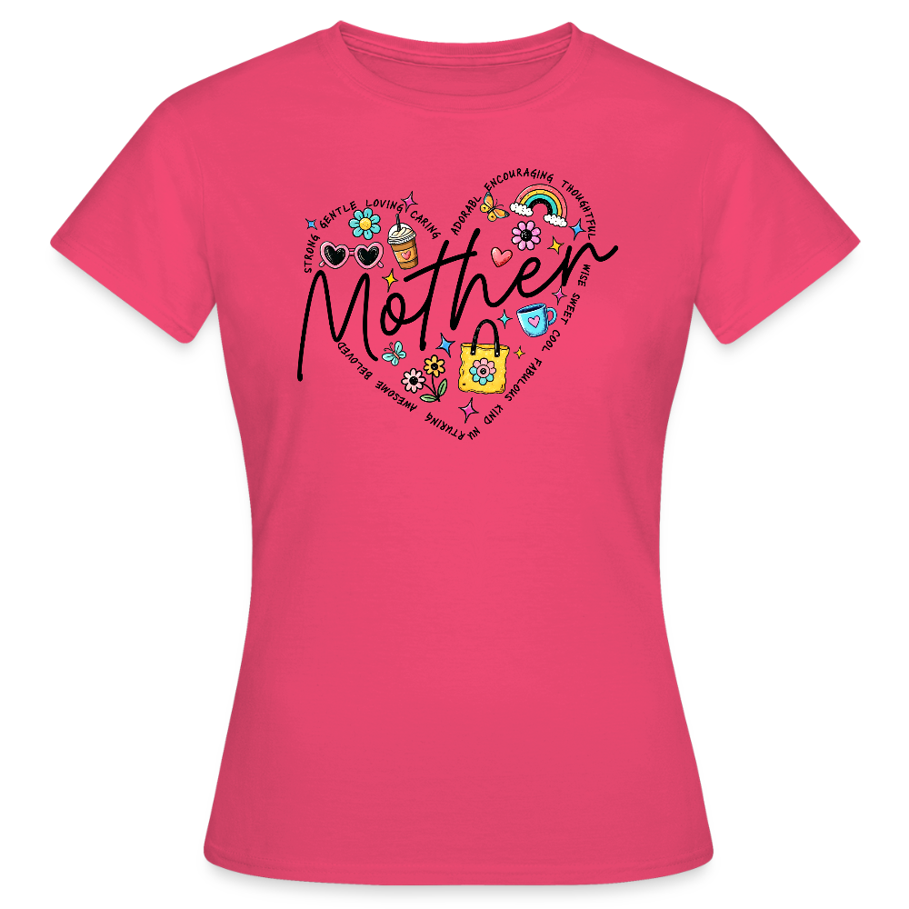 Personalisiertes Frauen T-Shirt mit Herz und Mother - lustiges Shirt zum Muttertag - viele Farben und Größen - Motiv easy anpassbar - Azalea