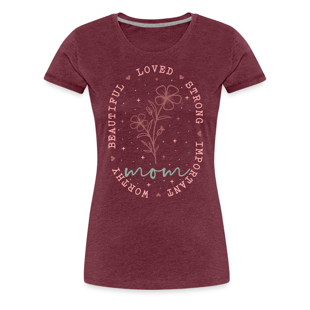 Frauen T-Shirts mit eigenem Design bedrucken - perfekt zum Muttertag - Bordeauxrot meliert