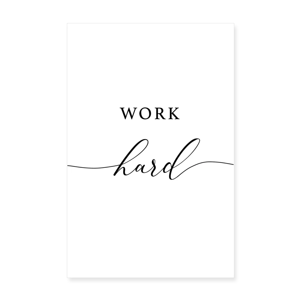 Personalisiertes Poster mit Spruch "Work hard" - 3er Serie - 20x30 cm - Motiv, Bild, Text und Produkt einfach änderbar - Weiß One size