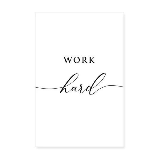 Personalisiertes Poster mit Spruch "Work hard" - 3er Serie - 20x30 cm - Motiv, Bild, Text und Produkt einfach änderbar - Weiß One size