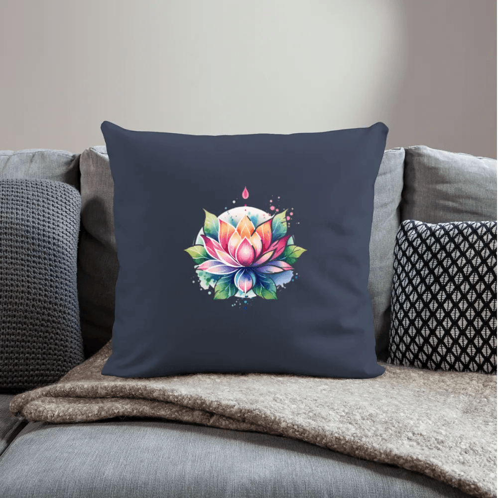 happy-prints.eu - Personalisiertes Sofakissen mit Füllung - bunte Lotusblume - 44 x 44 cm - Motiv veränderbar - viele verschiedene Polsterfarben