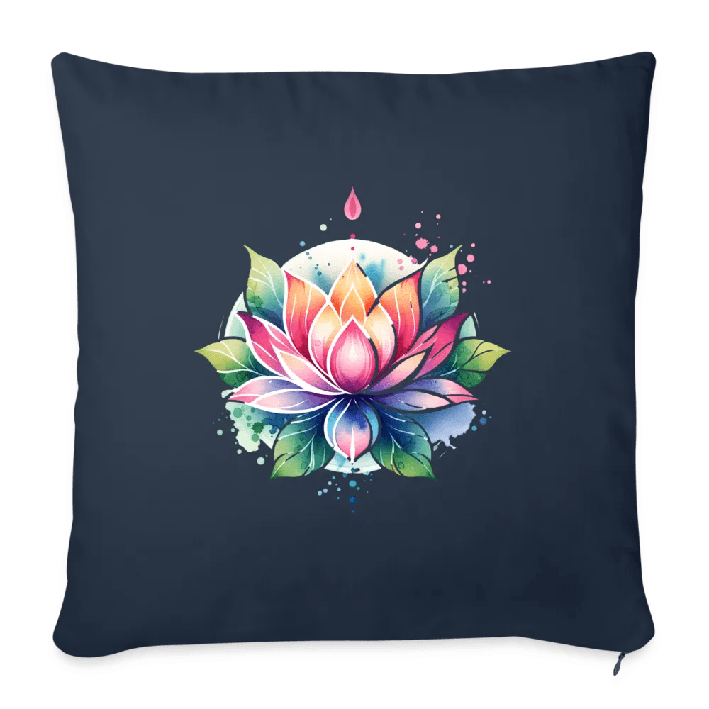happy-prints.eu - Personalisiertes Sofakissen mit Füllung - bunte Lotusblume - 44 x 44 cm - Motiv veränderbar - viele verschiedene Polsterfarben