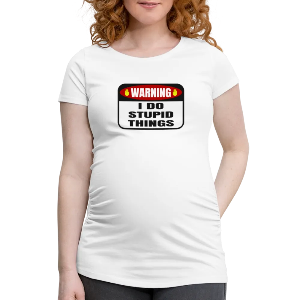 Personalisiertes weißes Schwangerschafts-T-Shirt für Frauen mit lustigem Spruch - Print Shirts für werdende Mama - Motiv und Text individualisierbar - auch in großen Größen für jede Mutter -