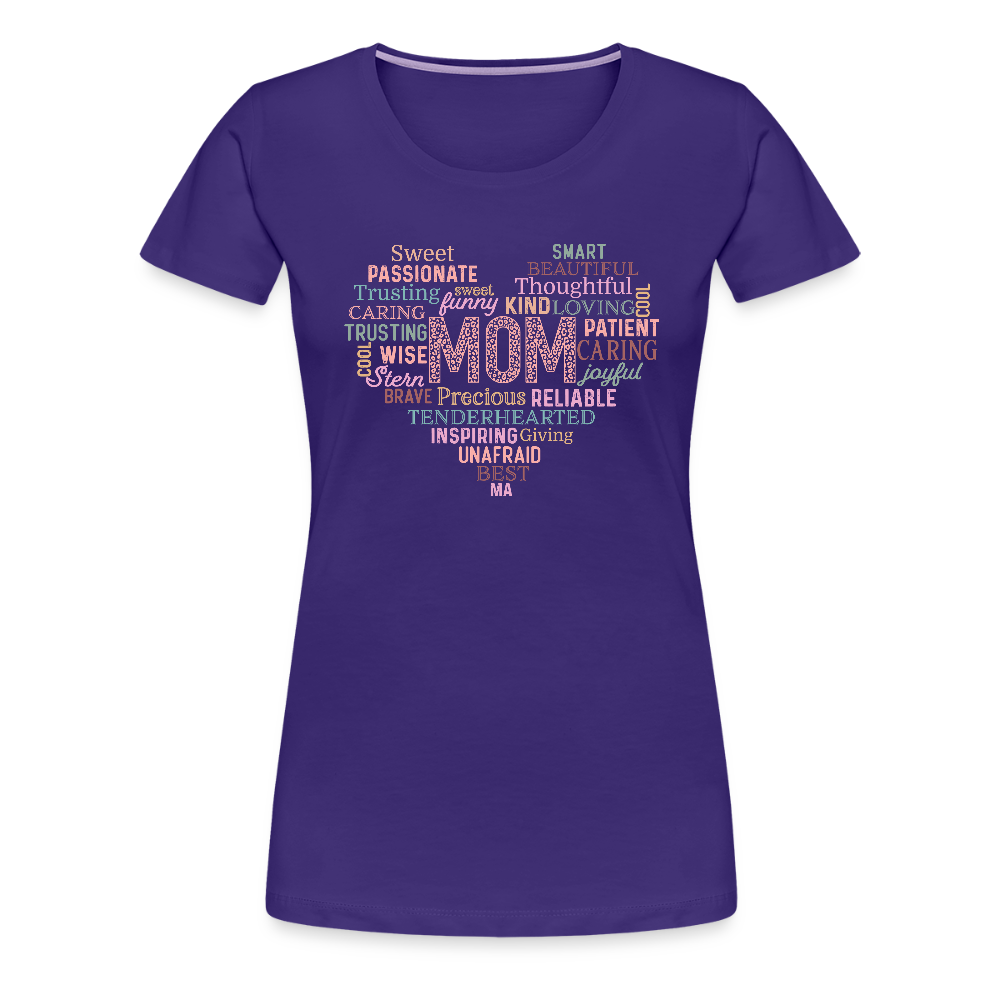 Frauen Premium T-Shirt mit Herz - tolles Motiv zum Muttertag - Motiv und Text easy änderbar - Lila