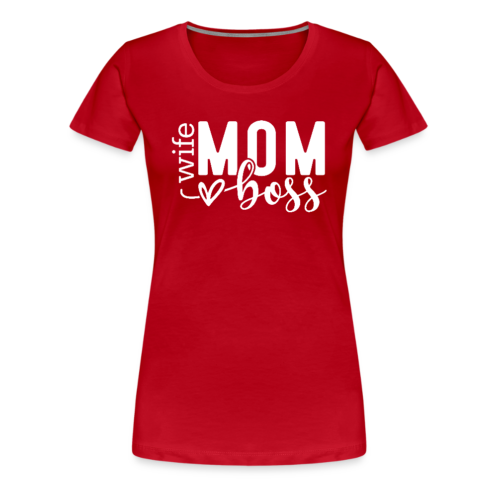 Frauen Premium T-Shirt zum Muttertag - Mom mit Herz - Motiv und Text easy anpassbar - Rot